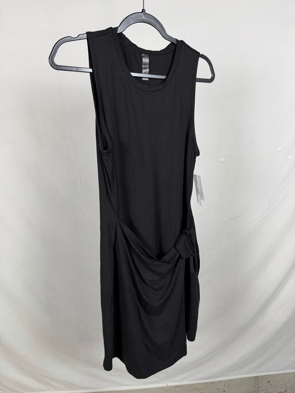 Beyond Yoga Black Sleeveless Side Knot Activewear Midi Dress Size L NWT